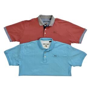 Vintage Orvis Polo Shirts (2) Men L Heavy Cotton Reinforced Golf Fishing Outdoor
